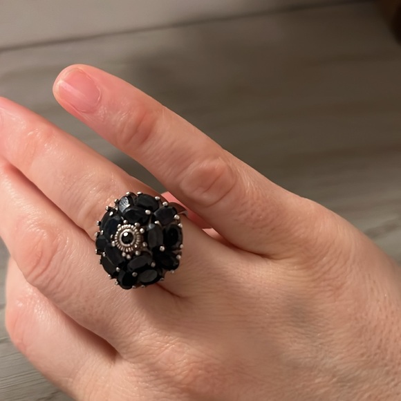 Sterling silver cluster ring - Picture 2 of 4